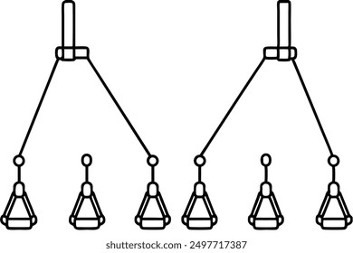 TRX Suspension Trainer line art simple workout concept