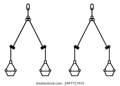 TRX Suspension Trainer line art clean workout illustration