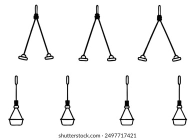 TRX Suspension Trainer line art dynamic fitness drawing