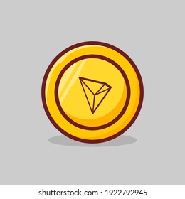 Trx Vector Icon Illustration. Crypto Icon Concept Isolated Premium Vector. Flat Cartoon Style