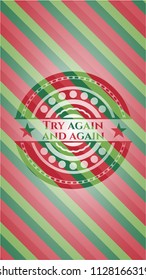 Try again and again christmas emblem background.
