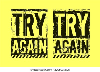 Try again motivational quotes brush stroke