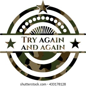 Try again and again on camouflaged pattern