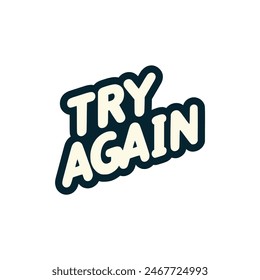 try again sticker tshirt label vector illustration template design