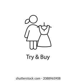 Try and Buy vector outline icon for web design isolated on white background