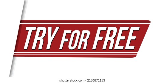 Try for free red ribbon or banner design on white background, vector illustration