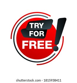 Try for free sticker or web button for special offers - trial or demo - isolated vector icon