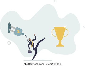 Try too hard, business limit or mistake causing failure, almost success but fail, bad planning or mismanagement concept.flat design with people.