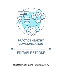 Try healthy communication concept icon. Find gentle and sensitive partner. Respectful relationships abstract idea thin line illustration. Vector isolated outline color drawing. Editable stroke