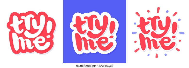 Try me. Vector lettering banners set.