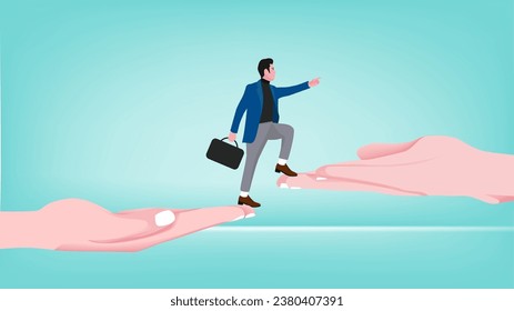 try new opportunities in business to achieve a career or bright future concept flat design vector illustration, Change job for new career opportunity, concept of changing strategy in business