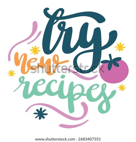 Try New Recipes Vector Illustration. Flat Minimal Design. Editable Illustration for Web, Mobile, Print