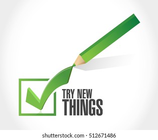 try new things approval sign concept illustration design graphic