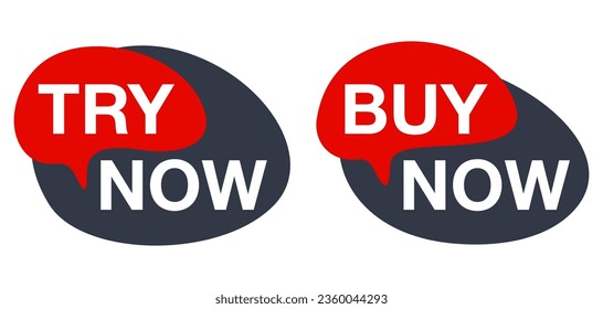 Try Now and Buy Now web button for special offers - trial or demo - isolated vector icon. Vector illustration