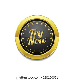 Try Now Golden Vector Icon Button