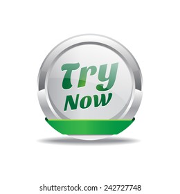 Try Now Green Vector Icon Button