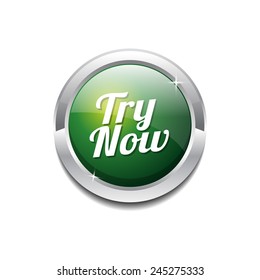 Try Now Green Vector Icon Button