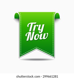 Try Now Green Vector Icon Design
