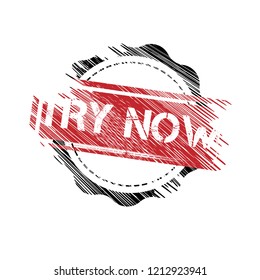 Try now grunge rubber stamp