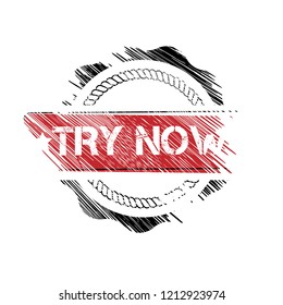 Try now grunge rubber stamp