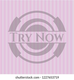 Try Now pink emblem