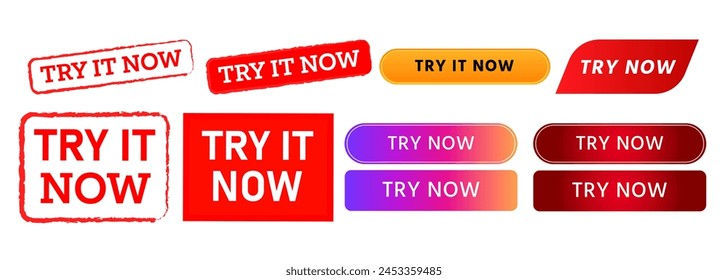 try it now square stamp and rectangle button online sign for advertisement product