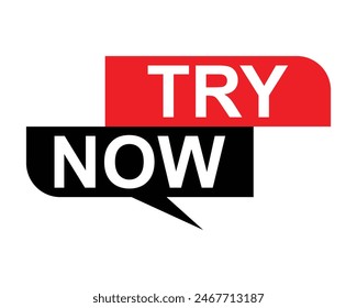 Try Now Text In Red Rectangle Shape For Information