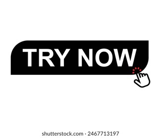 Try Now Text In Red Rectangle Shape For Information