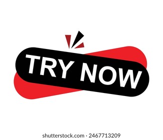 Try Now Text In Red Rectangle Shape For Information