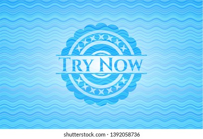 Try Now water badge background. Vector Illustration. Detailed.