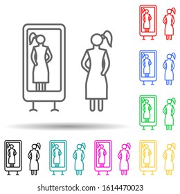 try on a dress multi color style icon. Simple thin line, outline vector of mall shopping center icons for ui and ux, website or mobile application