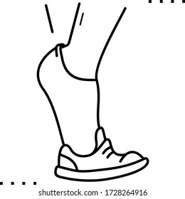 Try on small  children shoes icon in outlines