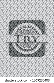 Try shiny silver emblem. Scales pattern. Vector Illustration. Detailed.