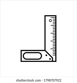Try Square Icon, Right Angle Making And Checking Tool Vector Art Illustration