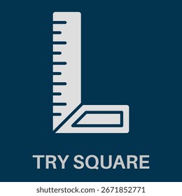 Try Square Simple White Silhouette Glyphs Style Design Icon