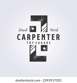 try square tool icon symbol, carpentry logo vector illustration design