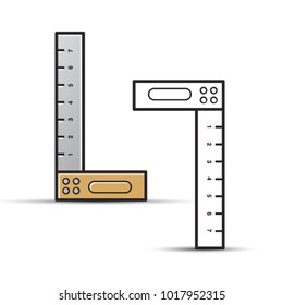 try square used for woodworking and metal working vector illustration