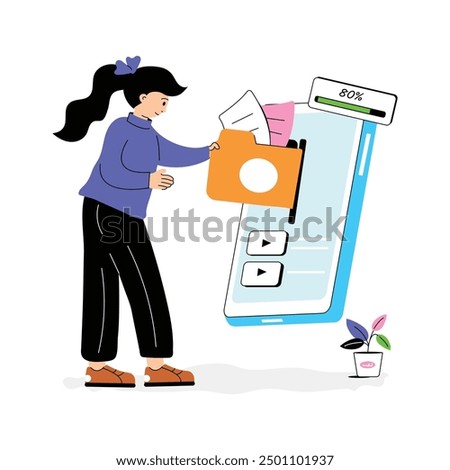 Try this perfect flat illustration of download lecture