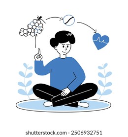 Try this perfect hand drawn illustration of healthy thoughts