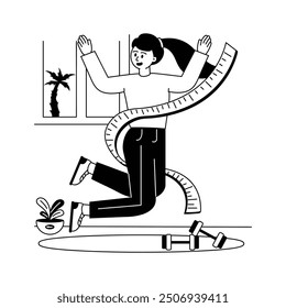 Try this perfect hand drawn illustration of fitness