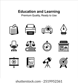 Try this premium education and learning icons in trendy design style