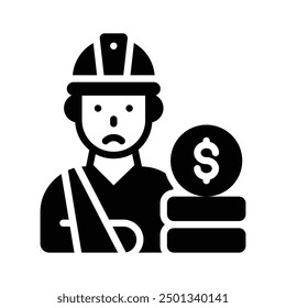 Try this vector icon of accident compensation and get your insurance