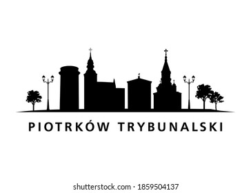 Piotrków Trybunalski City Skyline Landscape from Poland