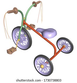 Trycycle Trike Bike Bicycle Vector 02. Illustration Isolated On White Background. A Vector Illustration Of Trike Bicycle Background.