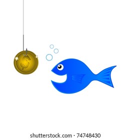Trying to fish using a gold coin