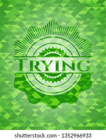 Trying green mosaic emblem