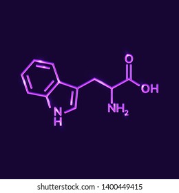 Tryptophan shining vector illustration on dark background