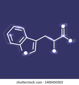 Tryptophan shining vector illustration on dark background