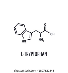 Tryptophan skeletal formula and structure. Vector illustration on white background