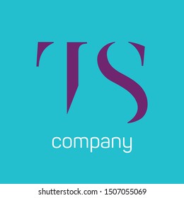 TS company design. Monogram logo letters T and S.